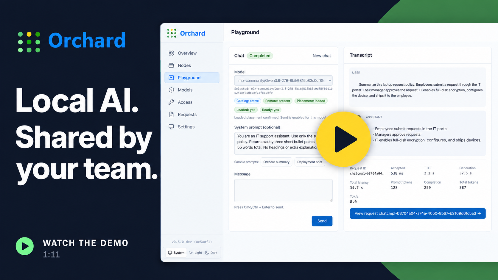 Orchard demo: Local AI, shared by your team